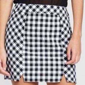 Topshop Seersucker Black & White Gingham Skirt